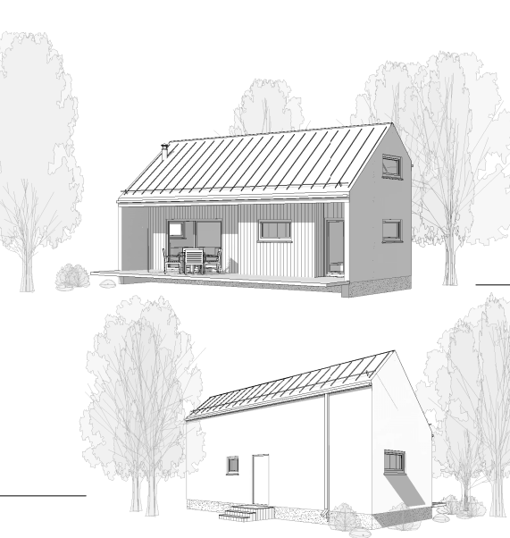 Domek letniskowy z długim tarasem Simple House